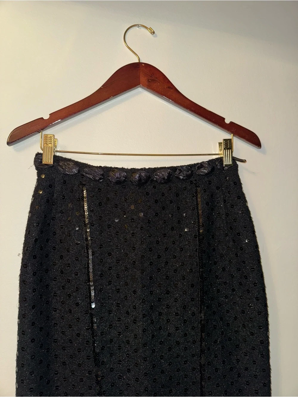 Chanel Suit Black with sequins vintage (2 piece set: jacket and skirt)